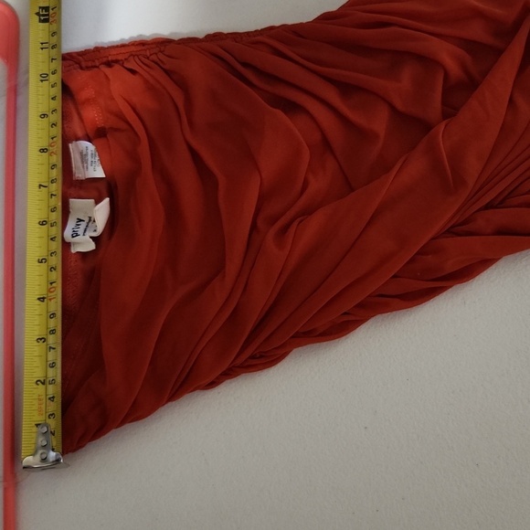 Share Privy Dress Medium Ruched Rust Sleeveless Midi Dress Adjustable Drawstring - Picture 8 of 8